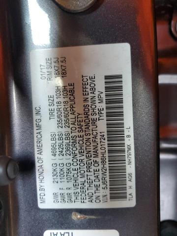 2017 HONDA CR-V EXL 5J6RW2H86HL017241