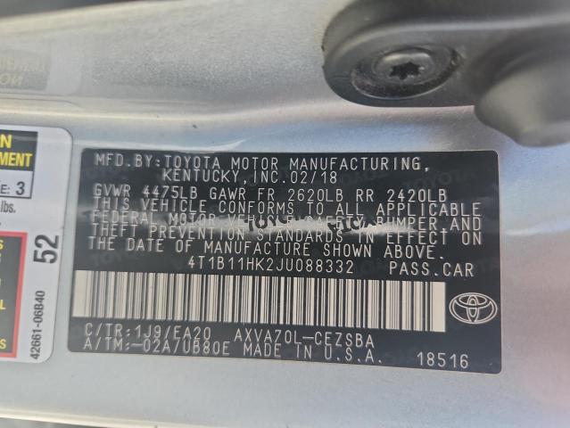 2018 TOYOTA CAMRY L - 4T1B11HK2JU088332