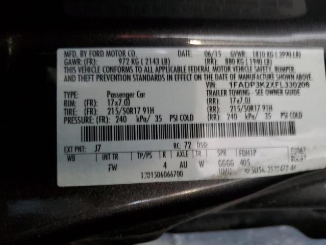 2015 FORD FOCUS 1FADP3K2XFL330206