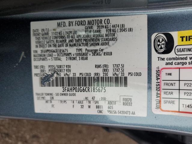 2012 FORD FUSION SEL - 3FAHP0JG6CR185675
