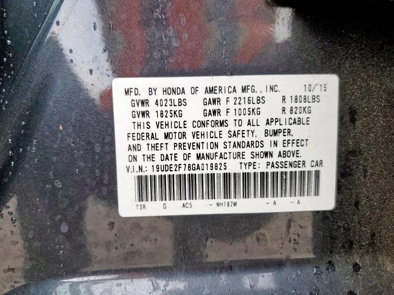 2016 ACURA ILX PREMIU 19UDE2F78GA019825