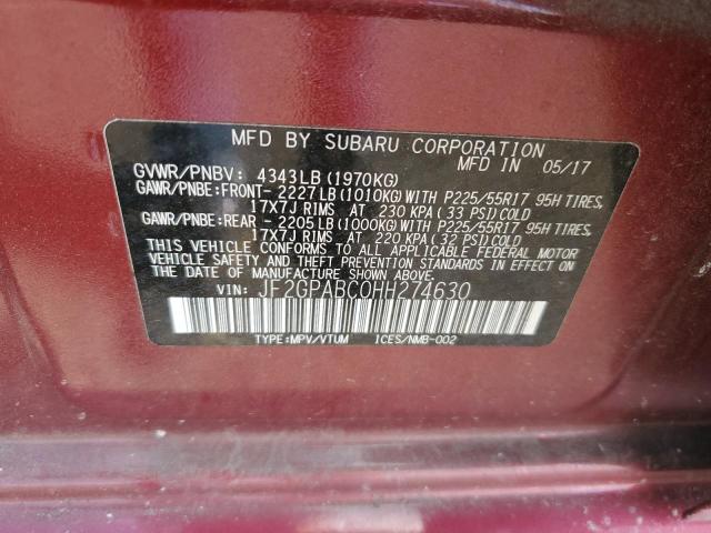 2017 SUBARU CROSSTREK JF2GPABC0HH274630