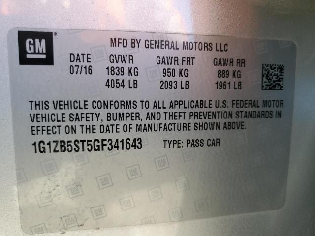2016 CHEVROLET MALIBU LS 1G1ZB5ST5GF341643