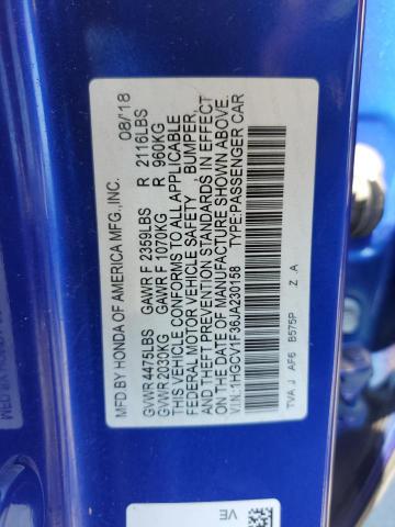 2018 HONDA ACCORD SPORT 1HGCV1F36JA230158