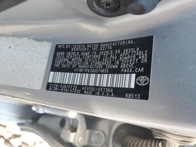2016 TOYOTA CAMRY LE - 4T1BF1FK3GU574855