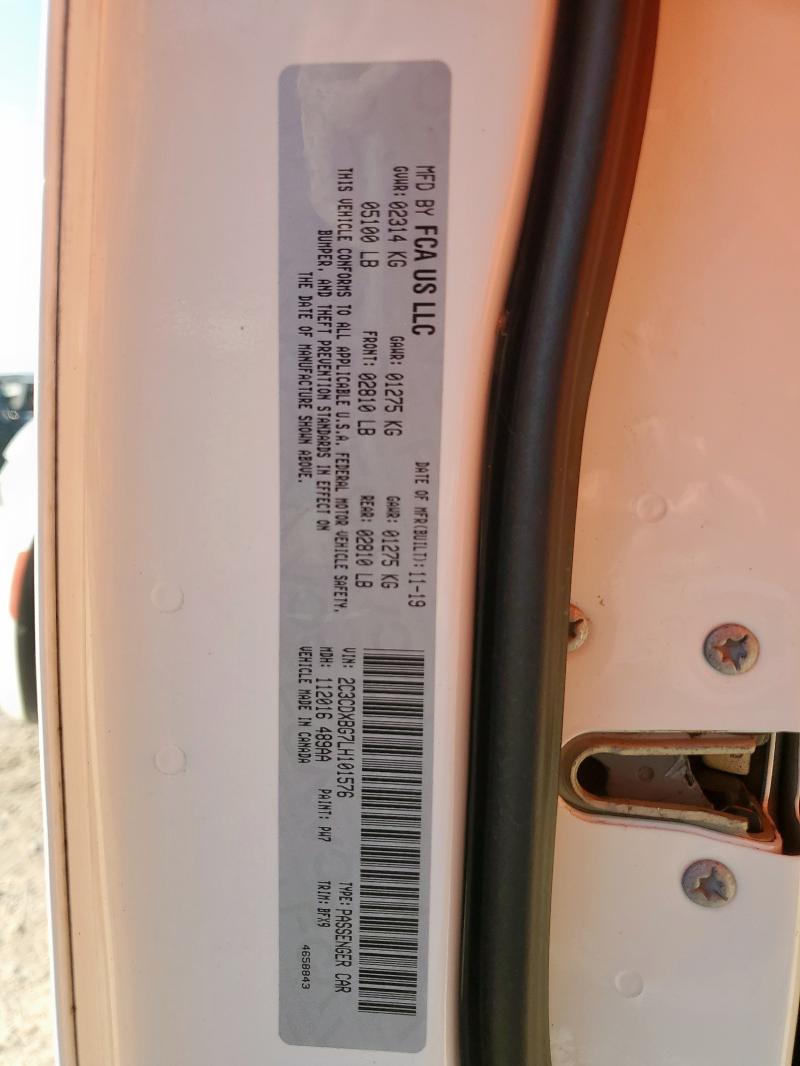 2020 DODGE CHARGER SX 2C3CDXBG7LH101576