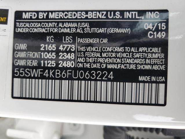 2015 MERCEDES-BENZ C 300 4MAT 55SWF4KB6FU063224