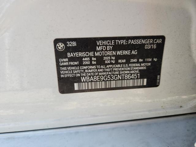 2016 BMW 328 I SULE WBA8E9G53GNT86451