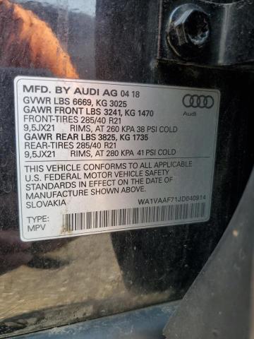 2018 AUDI Q7 PRESTIGE WA1VAAF71JD040914