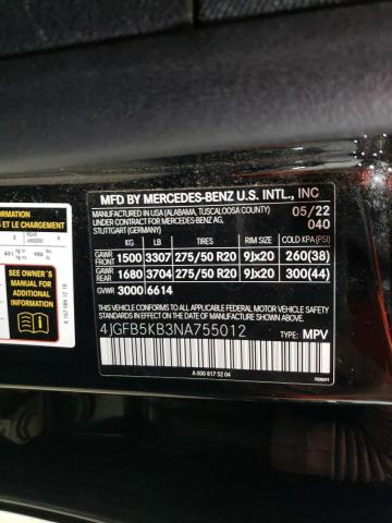 2022 MERCEDES-BENZ GLE 450 4M 4JGFB5KB3NA755012