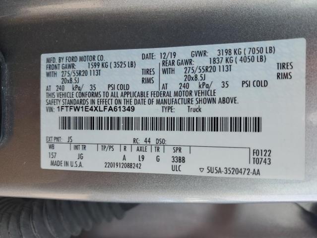 2020 FORD F150 SUPER 1FTFW1E4XLFA61349