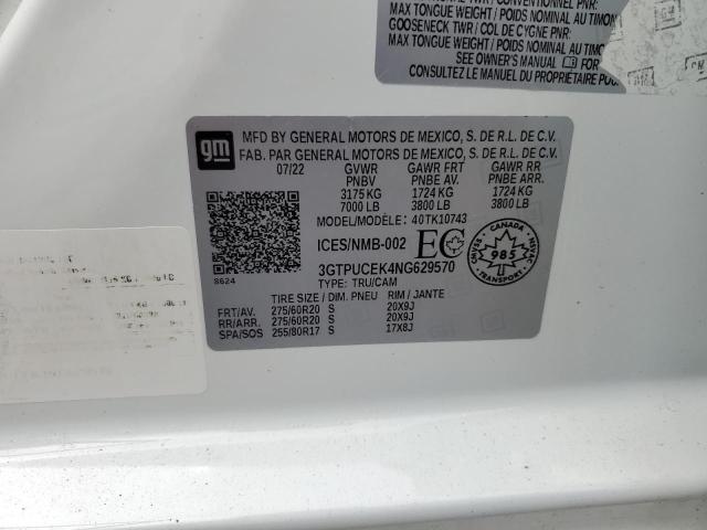 2022 GMC SIERRA K15 - 3GTPUCEK4NG629570
