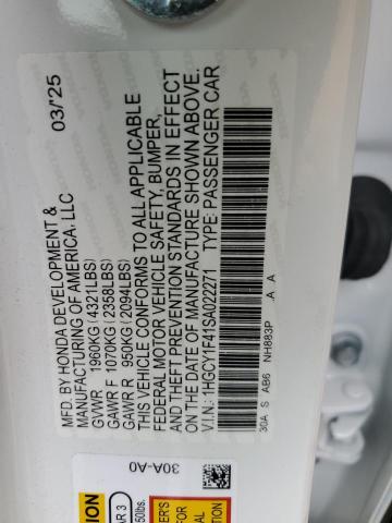 2025 HONDA ACCORD SE 1HGCY1F41SA022271