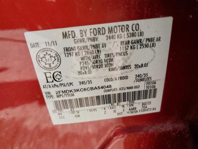 2012 FORD EDGE LIMIT - 2FMDK3KC6CBA54048
