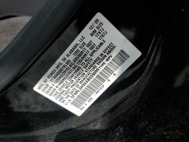 2010 HONDA ODYSSEY TO - 5FNRL3H9XAB039099
