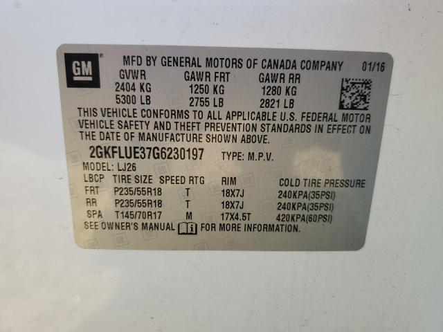 2016 GMC TERRAIN SL - 2GKFLUE37G6230197