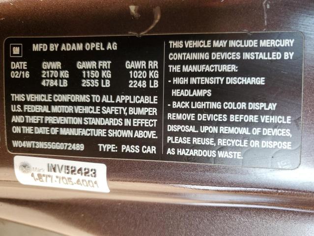 2016 BUICK CASCADA PR W04WT3N55GG072489