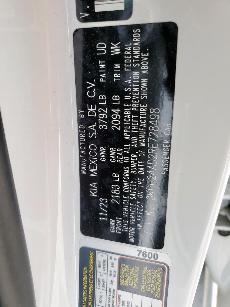 2024 KIA FORTE LX - 3KPF24AD2RE728498