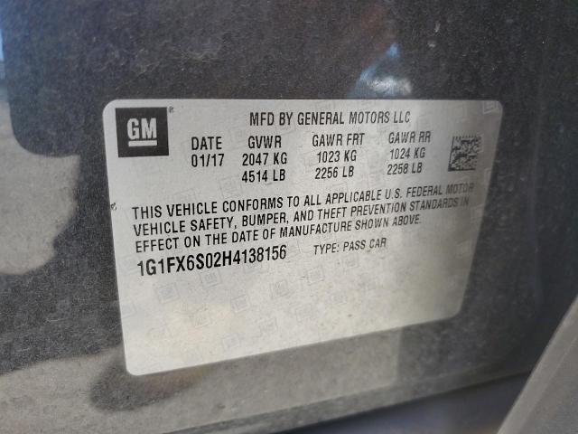 2017 CHEVROLET BOLT EV PR 1G1FX6S02H4138156