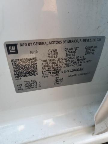 2019 GMC SIERRA K15 3GTU9BED4KG168088