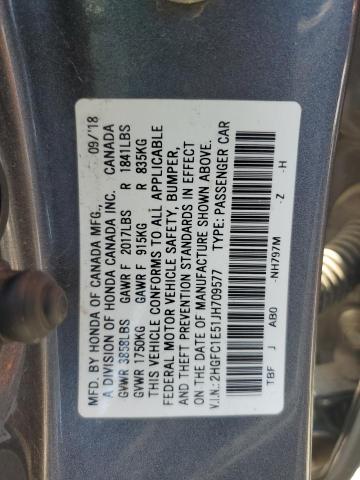 2018 HONDA CIVIC SI 2HGFC1E51JH709577