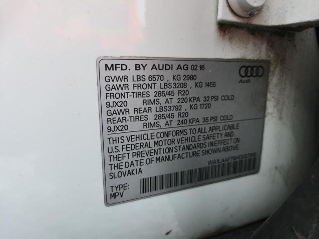 2017 AUDI Q7 PREMIUM WA1LAAF79HD007810