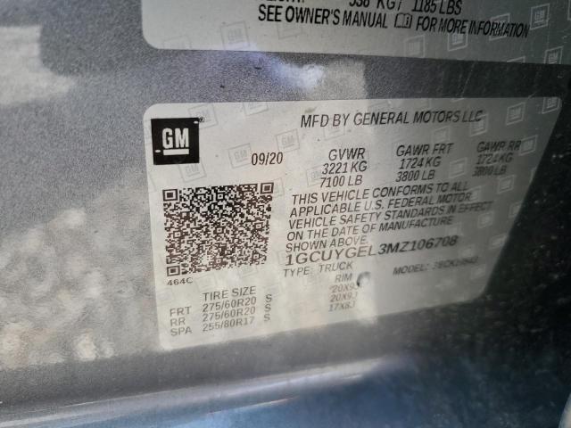 2021 CHEVROLET SILVERADO - 1GCUYGEL3MZ106708