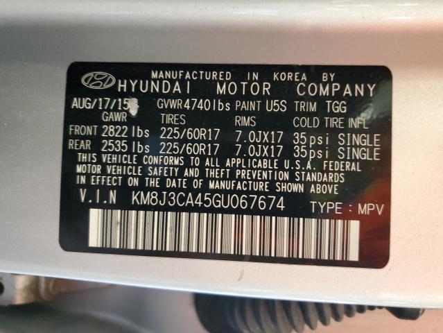 2016 HYUNDAI TUCSON LIM KM8J3CA45GU067674