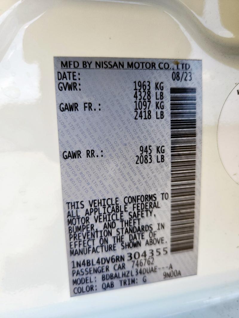 2024 NISSAN ALTIMA SV - 1N4BL4DV6RN304355