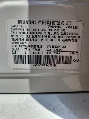 2016 INFINITI Q50 BASE - JN1CV7AR0GM250929