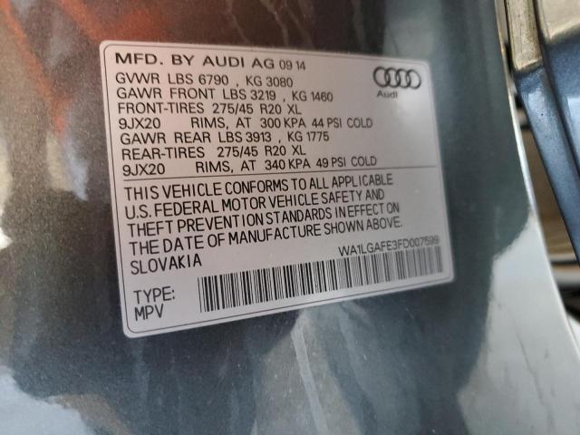 2015 AUDI Q7 PREMIUM WA1LGAFE3FD007599