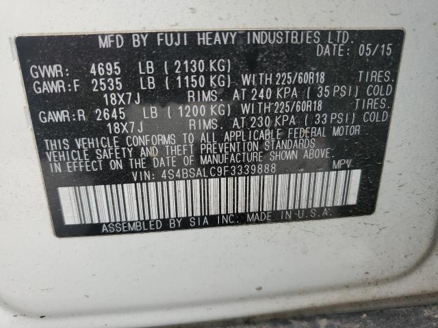 2015 SUBARU OUTBACK 2. 4S4BSALC9F3339888