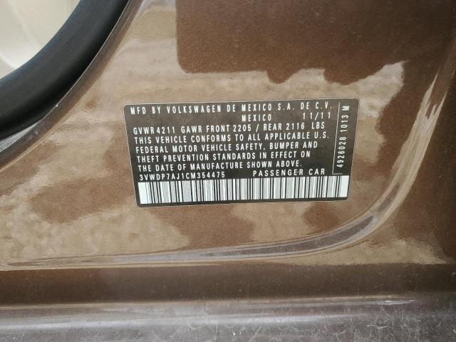 2012 VOLKSWAGEN JETTA SE - 3VWDP7AJ1CM354475