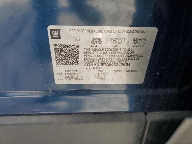 2019 CHEVROLET EQUINOX LT 2GNAXJEV6K6249964