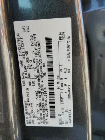 2018 FORD ESCAPE SEL 1FMCU9HD6JUC79618