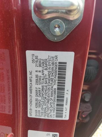 2019 HONDA ACCORD EXL 1HGCV1F5XKA108809