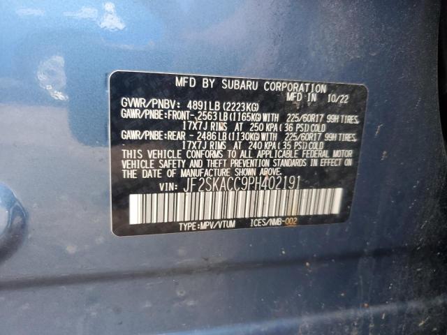 2023 SUBARU FORESTER JF2SKACC9PH402191