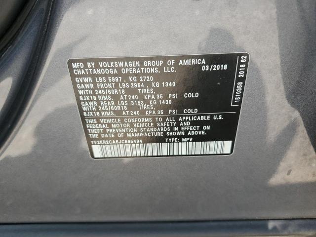 2018 VOLKSWAGEN ATLAS SE 1V2KR2CA6JC565494