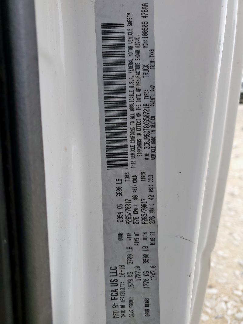2019 RAM 1500 CLASS 3C6JR6DT8KG507218