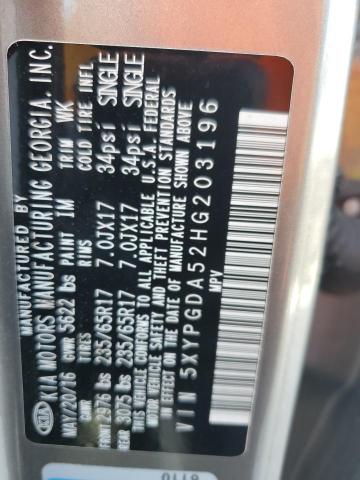 2017 KIA SORENTO LX 5XYPGDA52HG203196