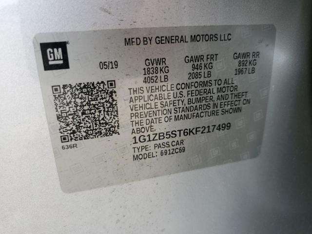 2019 CHEVROLET MALIBU LS - 1G1ZB5ST6KF217499