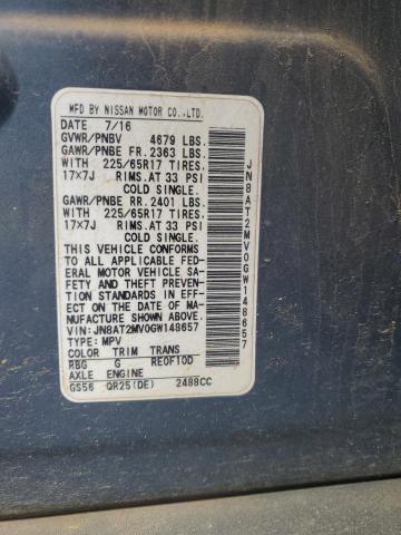 2016 NISSAN ROGUE S JN8AT2MV0GW148657