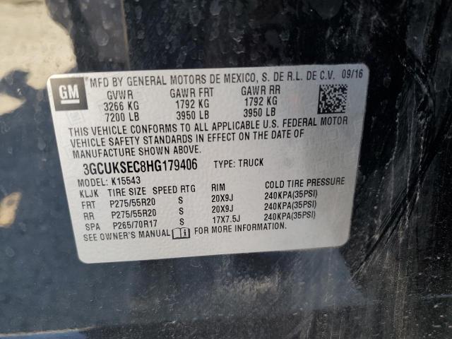 2017 CHEVROLET SILVERADO K1500 LTZ 3GCUKSEC8HG179406