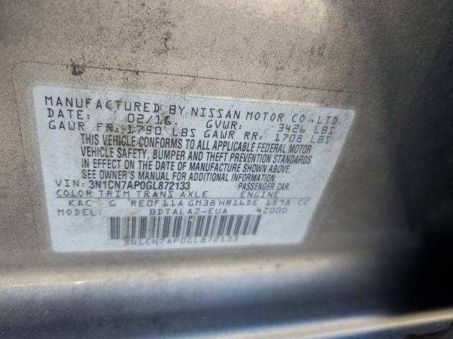 2016 NISSAN VERSA S - 3N1CN7AP0GL872133