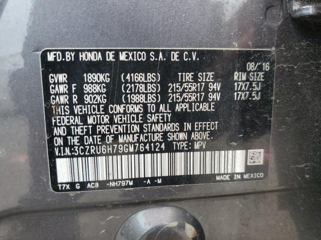 2016 HONDA HR-V EXL 3CZRU6H79GM764124