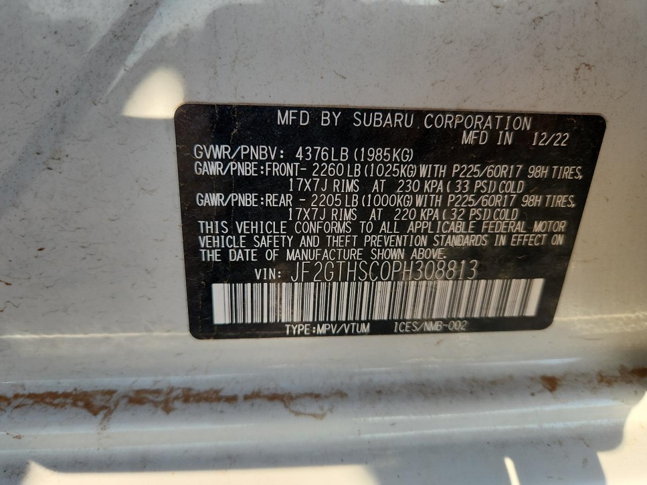 SUBARU CROSSTREK SPORT