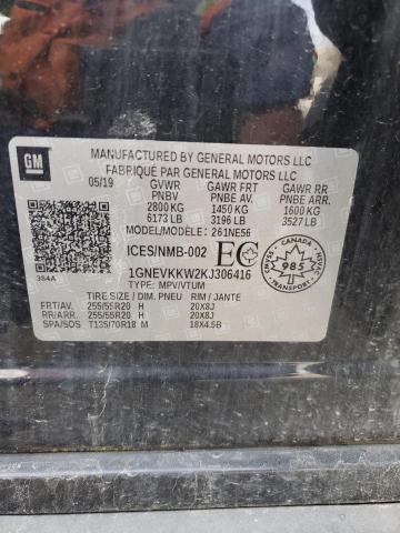 2019 CHEVROLET TRAVERSE P 1GNEVKKW2KJ306416