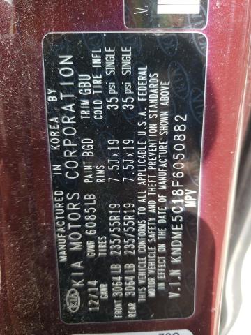 2015 KIA SEDONA SXL KNDME5C18F6050882