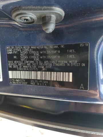2020 TOYOTA SIENNA XLE 5TDDZ3DC4LS231515