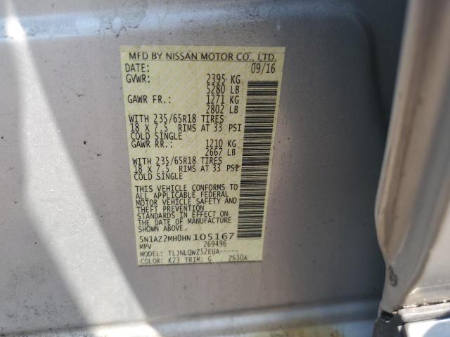 2017 NISSAN MURANO S - 5N1AZ2MH0HN105167